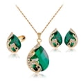 thumbnail image 3 of Shenmeida 3Pcs/set Exquisite Necklace Jewelry Set Waterdrop Shape Rhinestone Necklace Ring Earrings Set for Anniversary, 3 of 3