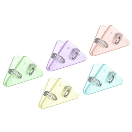 Uxcell Multifunction Document Clip,5Pack Triangular Clip for Book Page Corner,5 Color