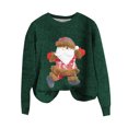 thumbnail image 2 of WXLWZYWL Women Christmas Sweaters Novelty Santa Snowman Gnomes Ribbed knit sweatshirt Winter Cute Crewneck Xmas Pullover Tops, 2 of 4