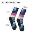 thumbnail image 3 of Pofeuu Fantasy Landscape Starry Night Print Crew Socks, Adult Running Hiking Socks for Youth and Adult, 3 of 7
