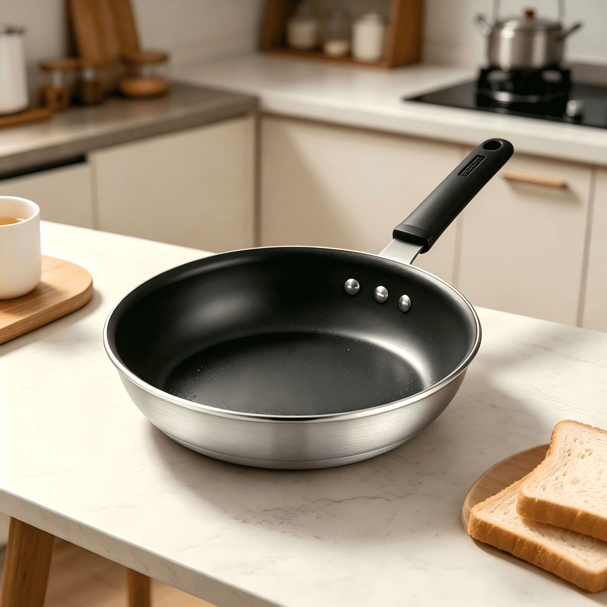 CONCETTA Professional 14-Inch Non Stick Frying Pan, Heavy-Gauge Aluminum Skillet with Reinforced Nonstick Coating, Black Handle, Dishwasher and Oven Safe