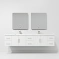 thumbnail image 5 of Geneva 84 in. Glossy White Vanity, Cultured Marble Top, Faucet Set, and 36 in. LED Mirrors, 5 of 11