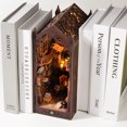 thumbnail image 4 of DIY Cabin Mini Bookstore, Wooden Model Toy Decoration, Handcraft Kit with LED Lights, Christmas Gift, Interactive Building Set, 4 of 9