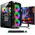 thumbnail image 1 of Gaming AQVIN AQB70 Computer PC-Intel i7 Processor Up to 4.6Ghz,GeForce RTX 3050 6GB GDDR6, RGB Lights,16GB RAM 1TB NVMe SSD Storage,24-inch Gaming Monitor,RGB Keyboard & Mouse,Windows 11 Pro-Black, 1 of 5
