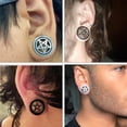thumbnail image 3 of ZS 1 Pair Pentagram Star Ear Plug Tunnels Stretcher 316L Stainless Steel Expander Piercing 0g 00g, 3 of 6