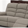 thumbnail image 4 of Light Brown Burlap Fabric 1pc Motion Recliner Sofa Plush Cushion Couch Living Room Furniture, 4 of 9