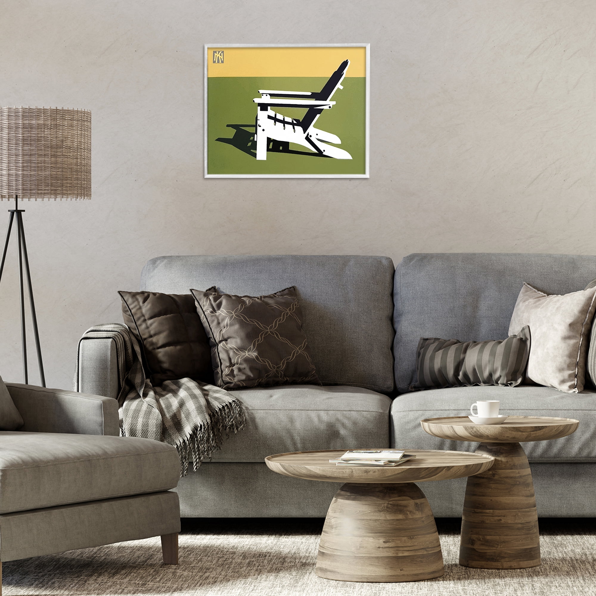 Stupell Industries Minimal Sunlit Lounge Chair White Framed Giclee Art, design by Jadei Graphics