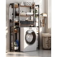 thumbnail image 2 of Over The Toilet Storage with 2 Drawers - iSunirm 11 Tier Bathroom Organizer Freestanding Space Saver Storage Rack with Adjustable Shelf & 4 Hooks for Restroom, Laundry, Rustic Brown, 2 of 7