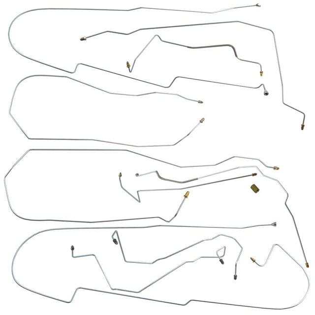 Inline Tube Remplacement pour Buick LeSabre 2004-05, Disque à Quatre Roues avec Kit Complet de Ligne de Frein, 10 Pcs, Inox