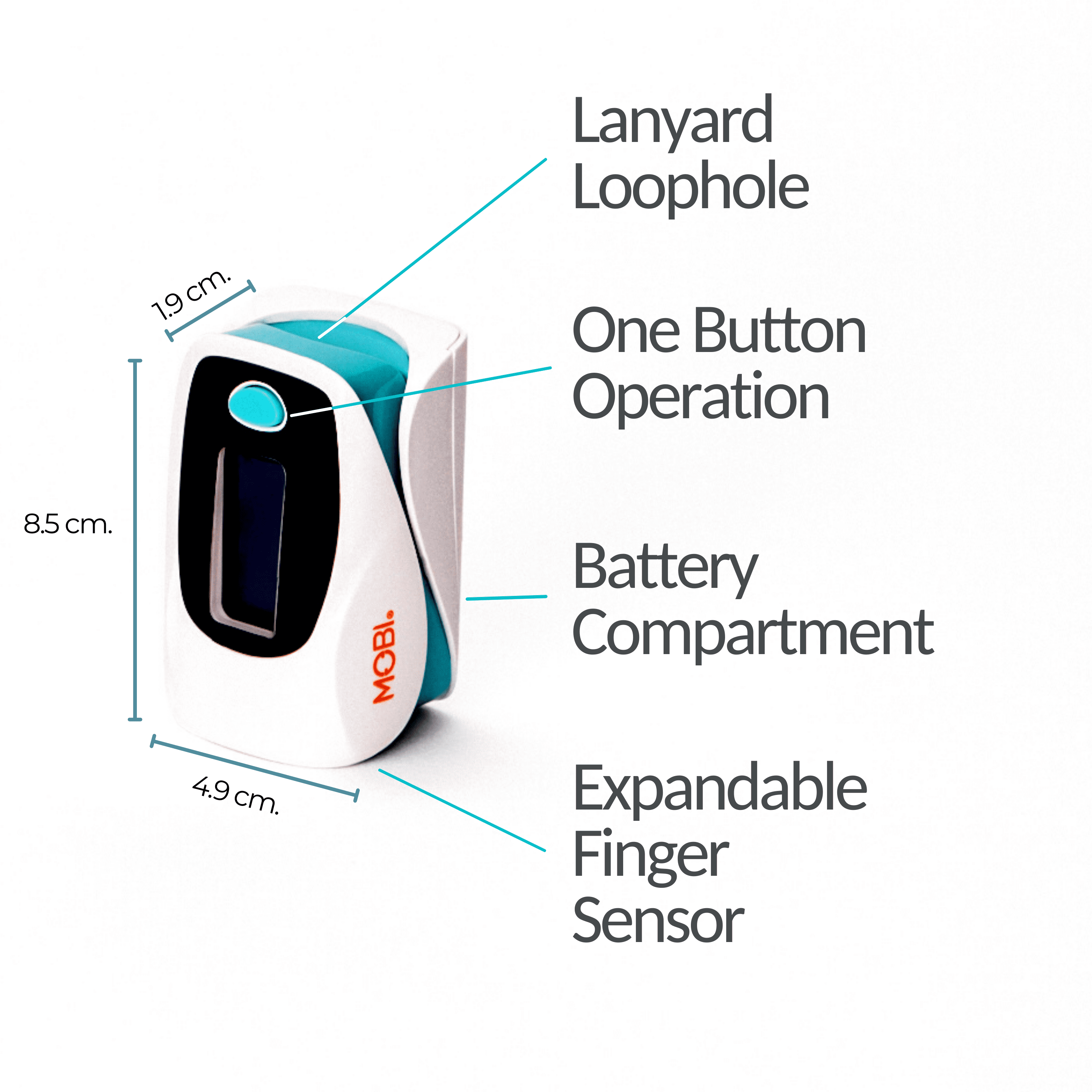 Smart Fingertip Bluetooth Pulse Oximeter - MOBI USA
