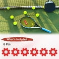 thumbnail image 4 of Tennis Raquette Humidificateur [6 Pcs] - Forme de Fleur Amusante Amortisseur de Chocs en Silicone [Rouge], 4 of 7