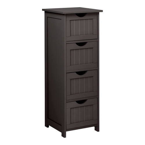 Bonnlo Bathroom Organizer and Storage Espresso Wooden Side Bathroom