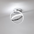 ADISUN Modern Led Ceiling Light Fixtures Creative Round Led Ceiling Lamps Cool White 6000K for Hallway Aisle Living Room Bedroom Lights, Chrome