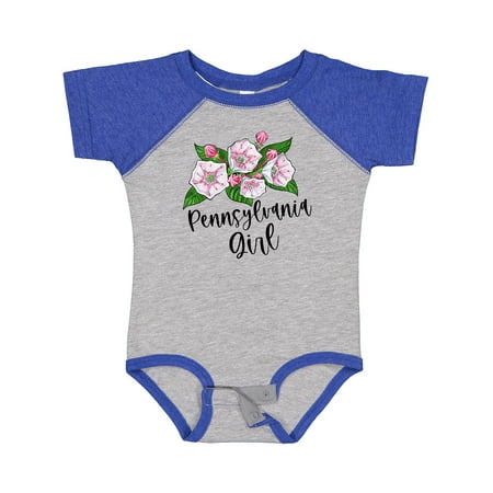 

Inktastic Pennsylvania Girl Mountain Laurel Flowers Gift Baby Girl Bodysuit