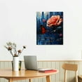 thumbnail image 3 of PRATYUS Red Rose Wall Art Paintings Flower Prints Pictures Wall Decor Blue Butterfly and Red Roses Oil Painting Modern Flowers Canvas Painting Artwork for Bathroom Bedroom Home Decor 12x16 in, 3 of 5