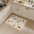 thumbnail image 2 of ODIKA 3'x5' Washable Accent Rug Pet Friendly, Non-Shedding Mat Autumnal Floral Tones Elegant Vine Motifs Intricate Leaf and Blossom Design for Bedside, Nursery Room, 2 of 7