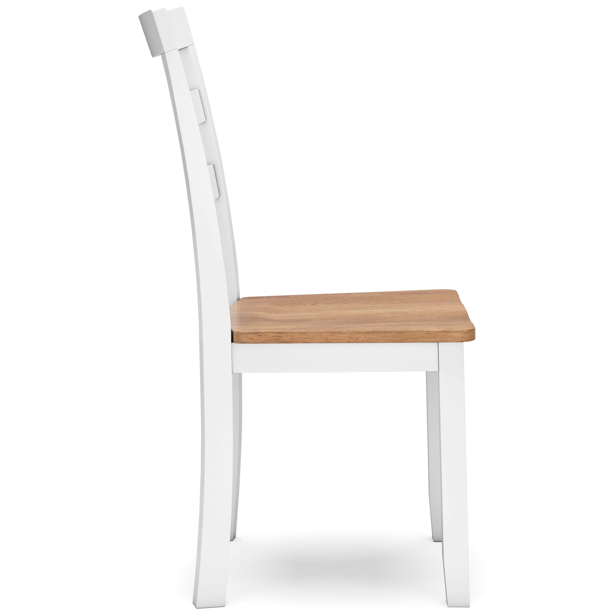 Signature Design by Ashley Gesthaven Dining Side Chair Set (2), White/Natural, Farmhouse Wood Chairs with Ladderback Design