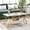 White/Gold, variant on Costway Coffee Table Modern Marble 2-Tier Coffee Table  Gold Rectangle for Living Room