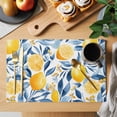 thumbnail image 2 of Summer Lemon Placemats Set of 12 Spring Pastoral Watercolor Fruit Blue Yellow Place Mats Indoor Wipeable Table Mats Washable Dining Table Placemats for Kitchen Holiday Party Home Decor 13x19 Inch, 2 of 9