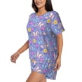thumbnail image 2 of Lsque Butterflies And Flowers Women's Short-Sleeved Pajama Set - 2 Piece Soft and Lightweight Sleepwear Set-Large, 2 of 9