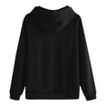 thumbnail image 4 of Women's Plus Size Solid Color Drawstring Hooded Sweatshirt,Autumn Winter Fashion Thermal Plush Oversized Pullover with Pockets,Casual Streetwear Loungewear Top for Daily Wear,Holiday Outfits Black L, 4 of 4