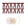 thumbnail image 2 of LOWLHOME Christmas Bow Ornament Set With Pearl Chain DIY Holiday Hanging Decor Kit For Xmas Tree Party Decoration, 2 of 7