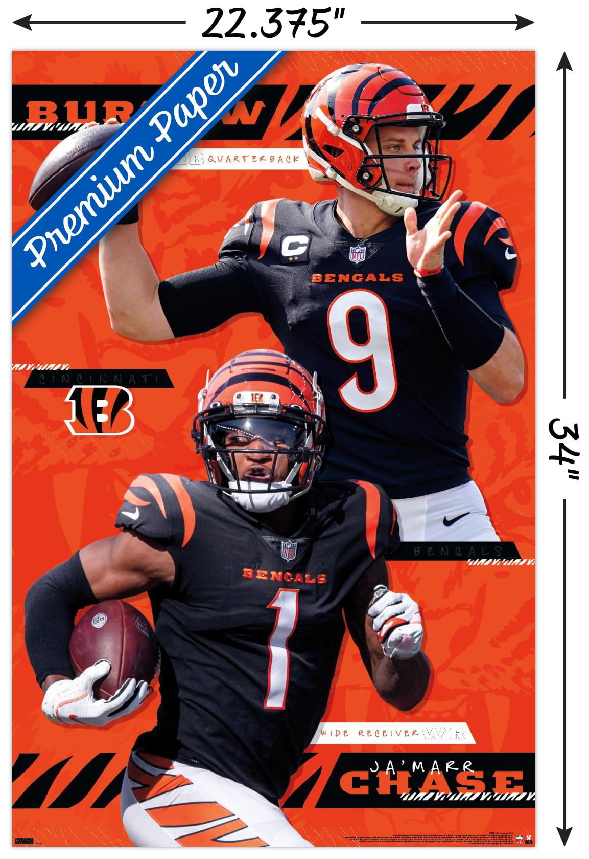 NFL Cincinnati Bengals - Dynamic Duo 21 Wall Poster, 22.375" x 34"