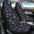 thumbnail image 3 of XYZCANDO Comfortable Car Seat Covers Auto SUV Truck, Anti-Slip Easy to Install Auto Seat Covers 2 Pack Stretchy Cloth Neon Neon Spider Web Pattern, 3 of 7