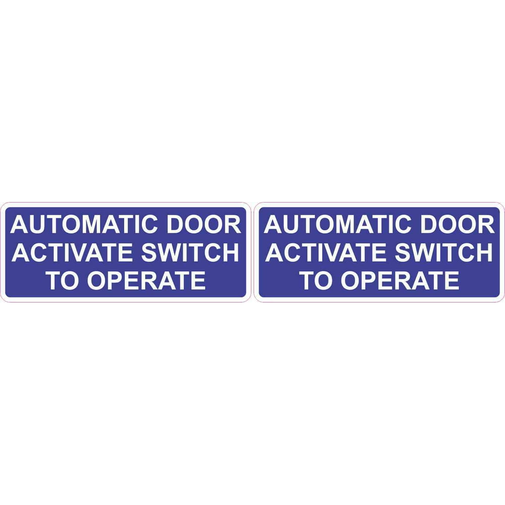 [2x] 5 x 2 Automatic Door Activate Switch to Operate Stickers Vinyl
