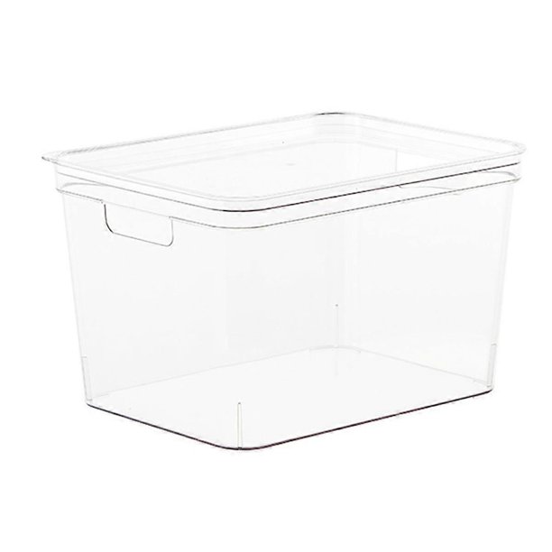 Transparent Plastic Storage Box with Lid for Office Desk Organizer Sufficient Space Stackable
