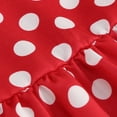 thumbnail image 6 of LTTVQM Girls Summer Dresses 11-12 Retro Polka Dots Polo Dresses Loose Fit Collared Midi Dresses Soft Short Sleeve A-Line Dresses Red 11-12, 6 of 7