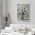 thumbnail image 3 of PixonSign Framed Canvas Print Wall Art Watercolor Cotton Flower Still Life Nature Wilderness Illustrations Modern Art Botanical Floral Farmhouse/Country Relax/Calm/Cozy - 24"x36" White, 3 of 5
