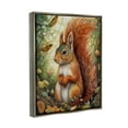 thumbnail image 4 of Stupell Industries Squirrel & Forest Botanicals Animals & Insects Painting Gray Floater Framed Canvas Art Print Wall Art, 17 x 21, 4 of 10