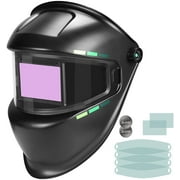 GINOUR Welding Helmet, Professional Solar Powered Welding Mask, True Color 1/1 Large View Auto Darkening, 4 Arc Sensors Wide Shade, 6 Delding Mask Lens