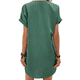 thumbnail image 2 of Camisa de Verano para Mujer, de Algodón y , con Cuello en V, Informal, de Corta, Holgada, Color Verde M, 2 of 5