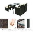 thumbnail image 4 of Patio Rattan Furniture Sets 5 Pieces PE Rattan Wicker Chairs with Table Outdoor Garden Furniture Sofa Sets W/Removable Cushions, Beige, 4 of 6