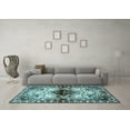 thumbnail image 3 of Ahgly Company Machine Washable Indoor Rectangle Persian Light Blue Traditional Area Rugs, 5' x 8', 3 of 4