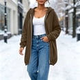 thumbnail image 2 of Aezemi Women Long Hooded Sweatshirts Elastic Hem Full Zip Fashion Fall Winter Hoodie Outfits with Pockets Zip up Long Sleeve Trendy Daily Blouses XL, 2 of 6