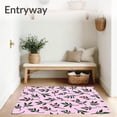 thumbnail image 3 of ODIKA 5'x7' Machine Washable Non-Slip Area Rug, Holly Berry Hook Kit Festive Botanical Crochet Canvas Project High Traffic Rug, Pink, 647370, 3 of 7