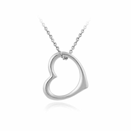 Top Seller - Designer Open Sterling Silver Floating Heart Sleek Pendant ...