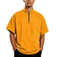 thumbnail image 2 of Golf Shirts for Men Half Zipper Relaxed Fit Drop Shoulder Summer Tee Classic Breathable Comfortable Style Solid Top, XL, 2 of 7