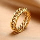 thumbnail image 3 of Anillo de cadena de acero inoxidable color acero dorado tendencia de moda femenina personalidad joyería de acero de titanio, 3 of 5