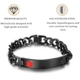 thumbnail image 3 of Vagzen Stainless steel Medical Alert ID Bracelet for Men, Engraved Blood Thinner, Black, 8.46 In, 3 of 4