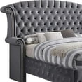 thumbnail image 3 of Acme Rebekah Eastern King Bed in Gray Velvet 25816EK, Upholstered, Composite Wood, 3 of 8