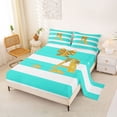 thumbnail image 2 of Erosebridal Sequin Print Letter Bed Sheets, Bowknot Monogrammed A King Sheets, 4pcs, 2 of 5