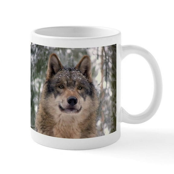 CafePress - Wolf In Woods Mug - 11 oz Ceramic Mug - Novelty Coffee Tea Cup