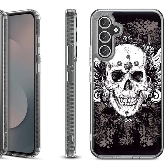 Shockproof Protective Phone Case Cover for Samsung Galaxy A17 5G, by OneToughShield - Grunge Skull