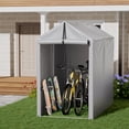 thumbnail image 2 of Vineego 3x6x5 ft Outdoor Storage Shed Portable Garage Shelter, Outdoor Shed with Roll-up Zipper Door, Storage Shelter for Motorcycle, Lawn Mower, Bike, Anti-Snow Portable Garage Kit Tent, Grey, 2 of 7