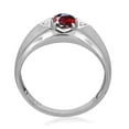thumbnail image 3 of Mauli Jewels Engagement Rings for Men 0.76 Carat Mens Diamond And Oval Garnet Ring prong 10K White Gold, 3 of 3
