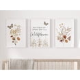 thumbnail image 2 of Set of 3 Wildflowers Nursery Wall Art Prints In A Field Of Roses She Is A Wildflower Poster Painting Watercolor Flower Butterfly Canvas Pictures for Girls Bedroom Nursery Decor With Inner Frame, 2 of 6